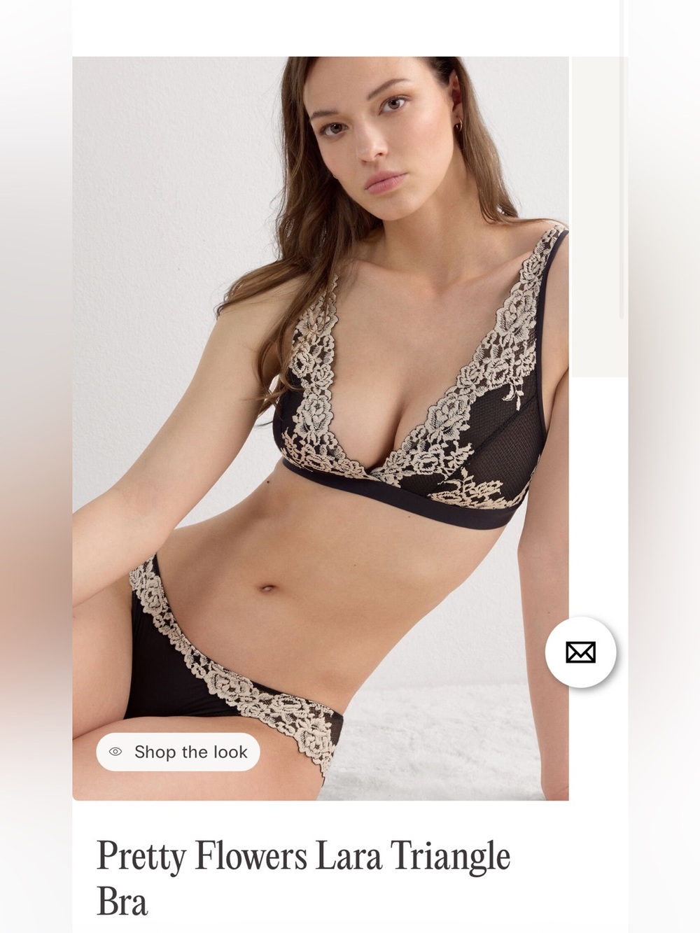 Lace Trim Bralette and panty set in Pale Green - intissimi
